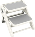 Toddler Step Stool, iNeibo 2-Step Foldable Step Stool for Kids, Widened & Thickened with Anti-Slip Design, Safer for Children Use for Kitchen, Bathroom, Toilet Training - Gray