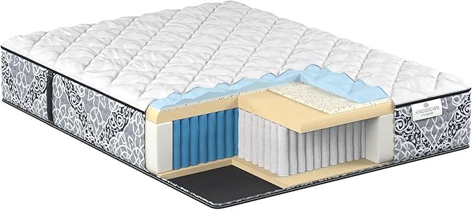 Kingsdown Cushion Firm Hybrid Mattress King Cooling Gel Memory Foam Layer Multi-Layered Motion Isolation Cool Sleep Quilted Top Luxury Mattresses, 13.5-Inch Passions Merridale