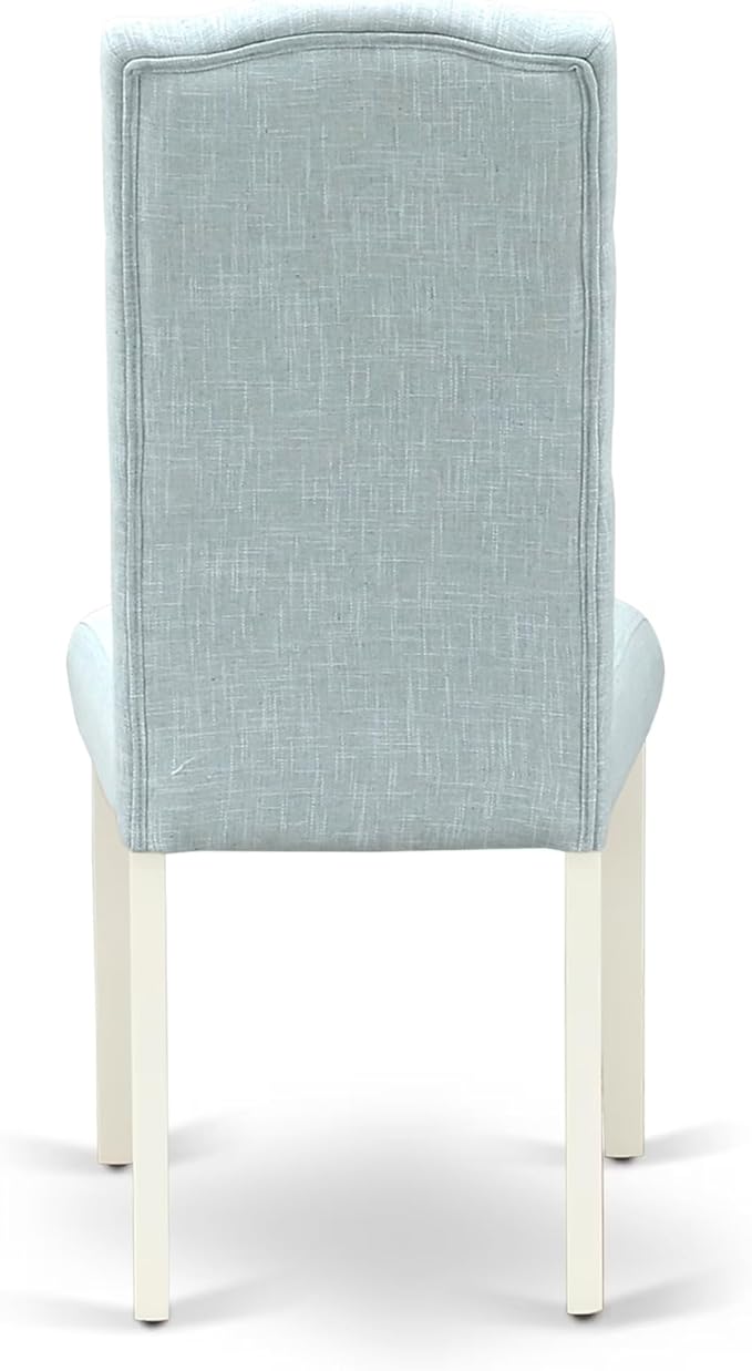East West Furniture V097CE215-5 5 Piece Dining Table Set for 4 Includes a Rectangle Kitchen Table with V-Legs and 4 Baby Blue Linen Fabric Upholstered Chairs, 40x72 Inch, Multi-Color