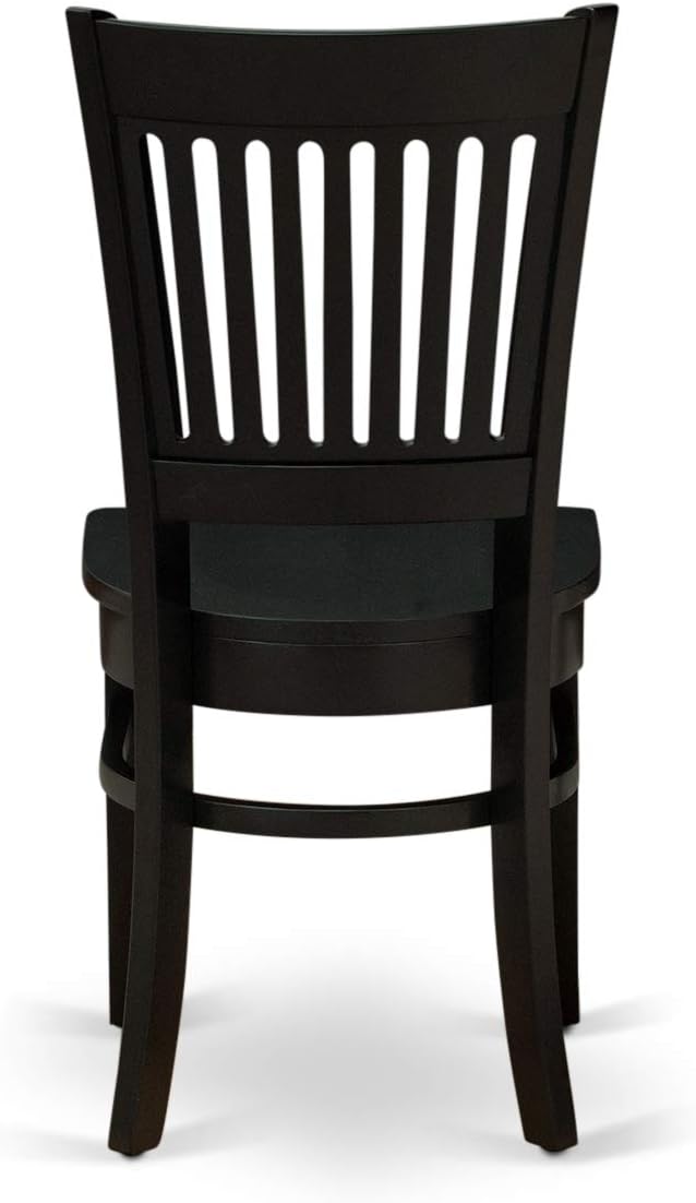 East West Furniture LGVA7-BLK-W 7 Piece Kitchen Table & Chairs Set Consist of a Rectangle Dining Room Table with Butterfly Leaf and 6 Dining Chairs, 42x84 Inch, Black
