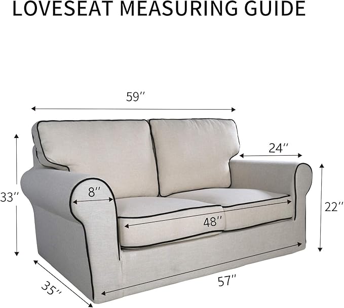 PureFit Reversible Sofa Cover Water Resistant Loveseat Couch Cover, Machine Washable Furniture Cover with Non-Slip Foam and Adjustable Strap for Dogs, Pets (Loveseat, Dark Blue/Light Blue)