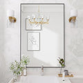 Koonmi Black Rectangle Wall Mirror, 20x30 Inch Bathroom Mirror, Aluminum Frame Vanity Mirror for Entryway, Living Room, Bedroom Bathroom, Hangs Horizontally or Vertically