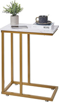 VECELO C Shaped End Side Table for Sofa Couch and Bed Snack TV Tray for Living Room Bedroom, 1 Set, Gold