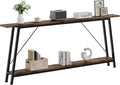 IBUYKE 78.7 Inches Extra Long Sofa Table Behind Couch, Industrial 2-Layer Console Table for Hallway, Entryway & Living Room,Rustic Brown UTMJ063H
