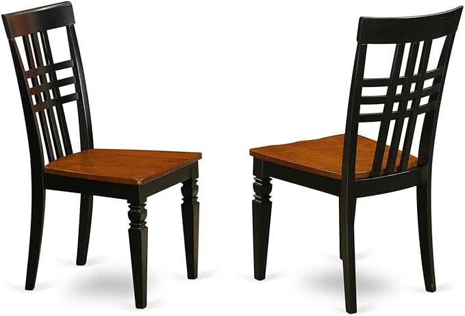 East West Furniture ANLG3-BCH-W 3 Piece Dining Room Table Set Contains a Round Kitchen Table with Pedestal and 2 Dining Chairs, 36x36 Inch, Black & Cherry