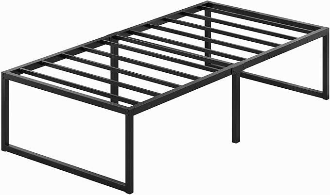 18 Inch Twin Bed Frames Heavy Duty Metal Twin Platform Bed Frame No Box Spring Needed, Noise Free, Easy Assembly, Black