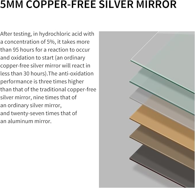 Large Modern Bathroom Mirror with Black Frame, 5mm Copper Free Silver Mirror,Black Frame, Easy Installation (Golden, 30" L x 24" W)