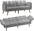 Shintenchi Sleeper Sofa Bed,Velvet Futon Folding Couch Bed with Adjustable Armrest Backrest,Loveseat Sofa Couch for Living Room Apartment Office Small Space