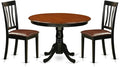 East West Furniture HLAN3-BCH-LC 3 Piece Dining Room Table Set Contains a Round Kitchen Table with Pedestal and 2 Faux Leather Upholstered Dining Chairs, 42x42 Inch, Black & Cherry