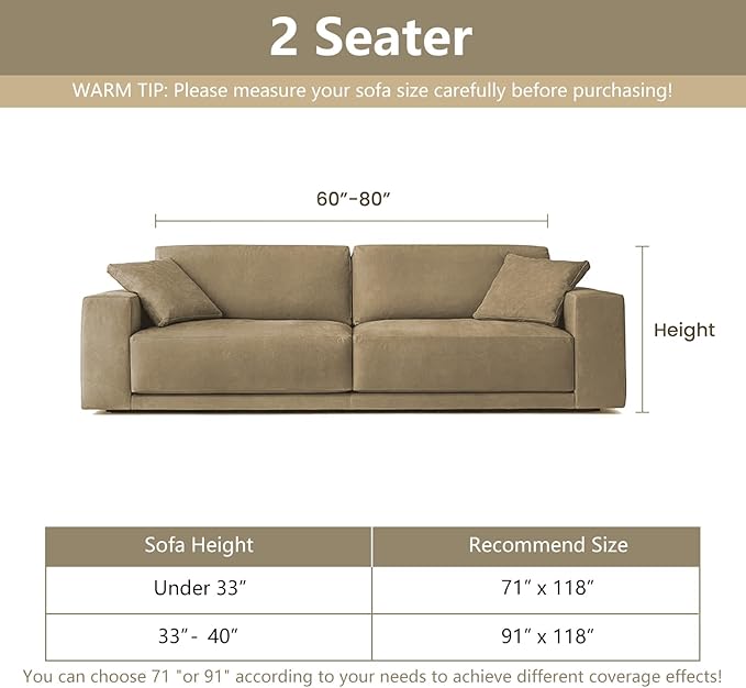 MYSKY HOME Couch Cover for Dogs, Washable Couch Covers, Sofa Covers for Sectional Sofa, Couch Cover 2 Cushion Sofa Dogs Furniture Protector, Chenille Sofa Covers for Pets, 71"x118", Abstract Dark Grey