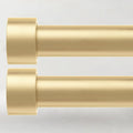 2 Pack Curtain Rods for Windows 66 to 120 Inch(5.5-10ft), 1 Inch Gold Heavy Duty Curtain Rods Set, Adjustable Extra Long Curtain Rod for Patio Bedroom, Outdoor Drapery Rods, Size 32"- 120"
