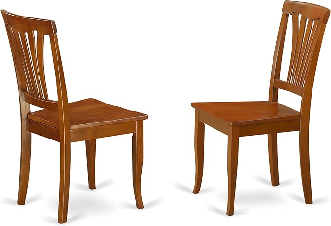 East West Furniture DLAV5-SBR-W 5 Piece Kitchen Table & Chairs Set Includes a Round Dining Room Table with Dropleaf and 4 Dining Chairs, 42x42 Inch, Saddle Brown