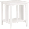 OSP Home Furnishings Sierra Side Table with Lower Storage Shelf and Mission Style Side Panels, White