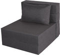 Folding Sofa Bed, Foldable Sleeper Chair with Pillow, Convertible Futon Sofa Bed with Washable Cover, Fold Out Couch for Living Room, Dorm, Guest Room, Single Size, Dark Grey