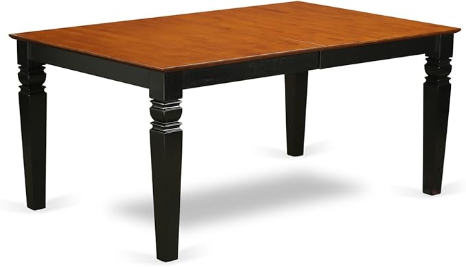 East West Furniture LGAV5-BCH-LC 5 Piece Kitchen Table Set Includes a Rectangle Dining Room Table with Butterfly Leaf and 4 Faux Leather Upholstered Chairs, 42x84 Inch, Black & Cherry