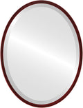 OVALCREST - Oval Wooden Beveled Wall Mirror for Home Decor, Bathroom, Vanity, Bedroom, Living Room, Hallway - London Style (Black Cherry) 17.1 x 21.1
