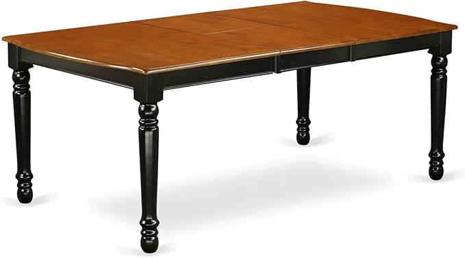 East West Furniture DOKE9-BCH-LC 9 Piece Dining Table Set Includes a Rectangle Dining Room Table with Butterfly Leaf and 8 Faux Leather Upholstered Chairs, 42x78 Inch, Black & Cherry
