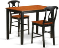 East West Furniture YAKE3-BLK-W 3 Piece Kitchen Counter Set for Small Spaces Contains a Rectangle Dining Room Table and 2 Dining Chairs, 30x48 Inch, Black & Cherry