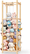 Stuffed Animal Storage & Organizer, Wooden Cute Zoo Toy Holder for Toddler Rooms, Playrooms & Bedrooms