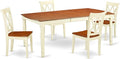 East West Furniture DOCL5-BMK-W 5 Piece Dining Set Includes a Rectangle Dining Room Table with Butterfly Leaf and 4 Wood Seat Chairs, 42x78 Inch, Buttermilk & Cherry