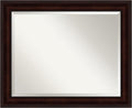 Amanti Art Brown Bathroom Mirror for Over Sink, 27x33 Coffee Bean Brown Rectangle Vanity Mirror, Large Casual Frame, Hangs Horizonally and Vertically, Bathroom Wall Decor, Beveled Edge from WI, USA