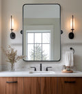 ANDY STAR Pivot Bathroom Mirror, 24 x 36 Inch Black Tilting Mirror for Bathroom with Rounded Corner Tube Metal Frame Design, Black Vanity Rectangle Mirror for Wall, Hangs Vertically Farmhouse Style