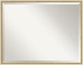 Amanti Art White Bathroom Mirror for Over Sink, 23x29 Paige White Gold Rectangle Vanity Mirror, Large Modern Contemporary Wood Frame, Hangs Horizonally and Vertically, Bathroom Wall Decor, Beveled
