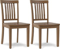 COLAMY Wooden Dining Chairs Set of 2, Solid Rubberwood Kitchen & Dining Room Chairs, Farmhouse Rustic Side Chairs for Dining Table, Anti-Slip Protection, Classic Windsor Style Seating, Oak Light Brown