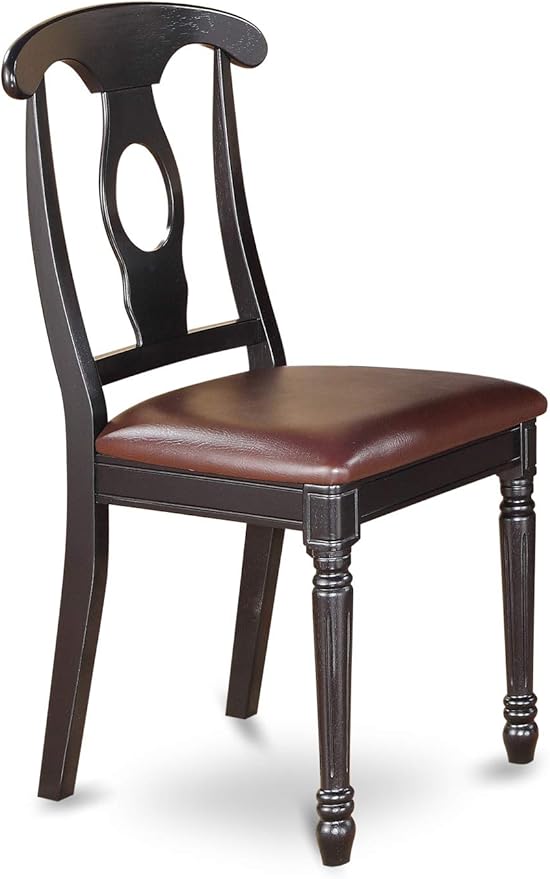 East West Furniture DOKE5-BCH-LC 5 Piece Dinette Set for 4 Includes a Rectangle Dining Room Table with Butterfly Leaf and 4 Faux Leather Kitchen Dining Chairs, 42x78 Inch, Black & Cherry