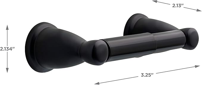 Franklin Brass Kinla 3-Piece Bathroom Set Matte Black 24" Towel Bar Rack, Toilet Paper Holder, Ring KIN3PC-MB