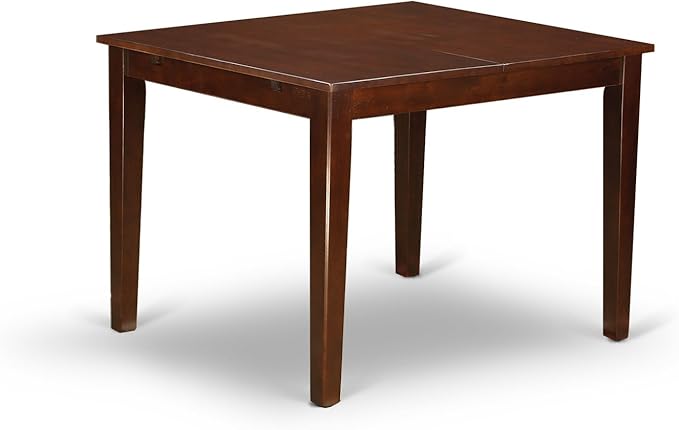 East West Furniture MLGA5-MAH-32 5 Piece Modern Dining Table Set Includes a Rectangle Wooden Table with Butterfly Leaf and 4 Light Beige Linen Fabric Parson Chairs, 36x54 Inch, Mahogany