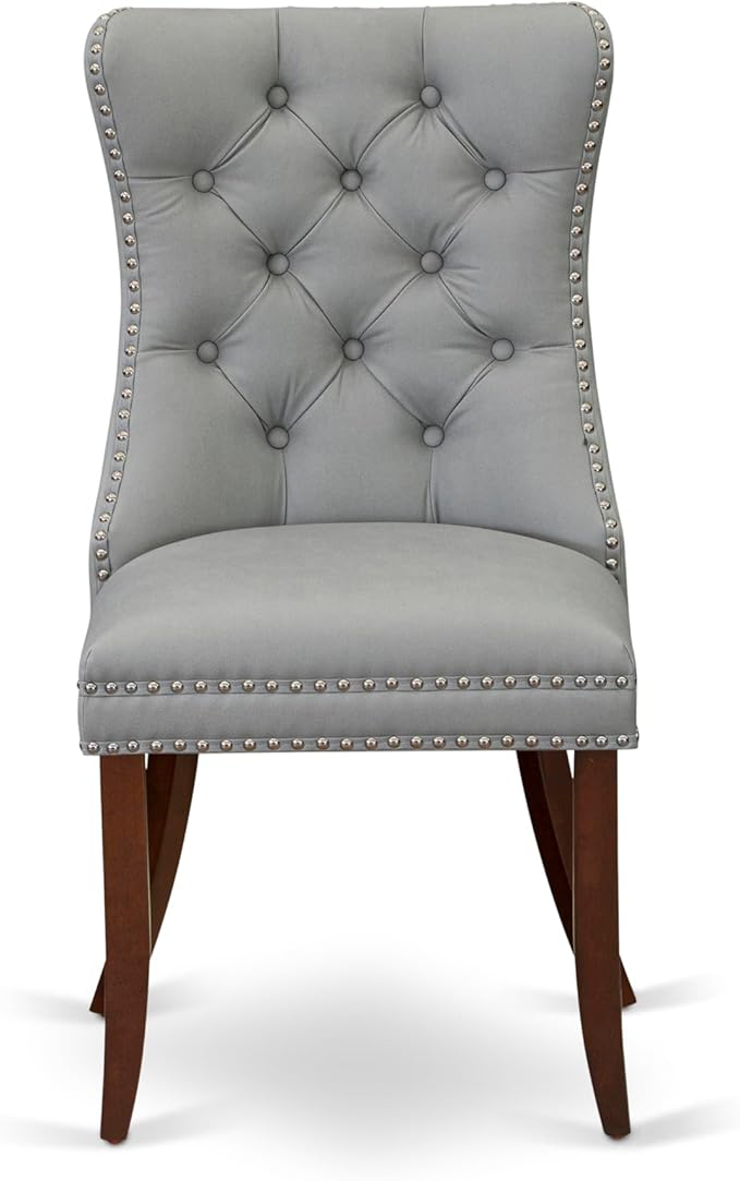 East West Furniture DODA9-MAH-27 9 Piece Dining Set Includes a Rectangle Kitchen Table with Butterfly Leaf and 8 Polyester Fabric Upholstered Chairs, 42x78 Inch, Mahogany