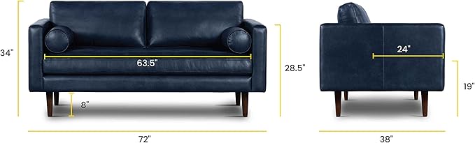 POLY & BARK Napa Furniture, 72 inches, Midnight Blue