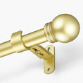 Curtain Rods for Windows 16 to 120 Inches, Curtain Rod Max Adjustable Length of 132 IN, 6/8" Diameter Drapery Rods Round Finials, Warm Gold, Pack of 1