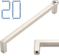 KOOFIZO 20-Pack Solid Square Bar Cabinet Handle - Brushed Nickel Furniture Pull, 6.3 Inch/160mm Screwhole Distance for Kitchen Cupboard Door, Bedroom Dresser Drawer, Bathroom Wardrobe Hardware