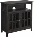 Convenience Concepts Big Sur Highboy TV Stand 36" - Modern Entertainment Center For TVs up to 40", Storage Cabinet for Dining, Living Room, & Entryway, Console Hall Table with Shelves, Weathered Gray