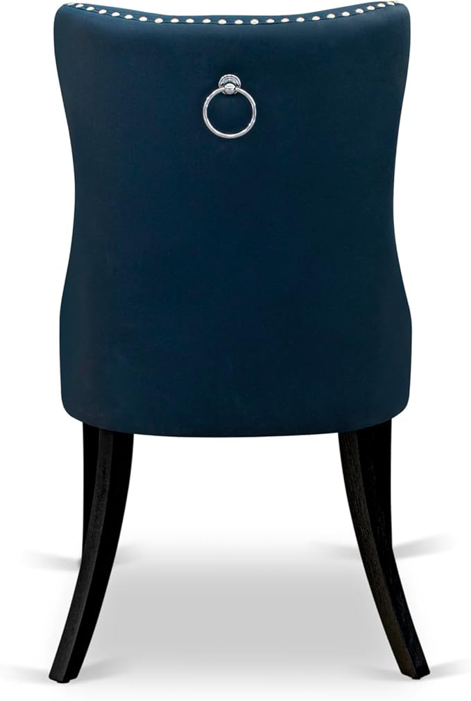 East West Furniture LGDA9-BLK-29 9 Piece Dinette Set Includes a Rectangle Dining Table with Butterfly Leaf and 8 Polyester Fabric Upholstered Chairs, 42x84 Inch, Black