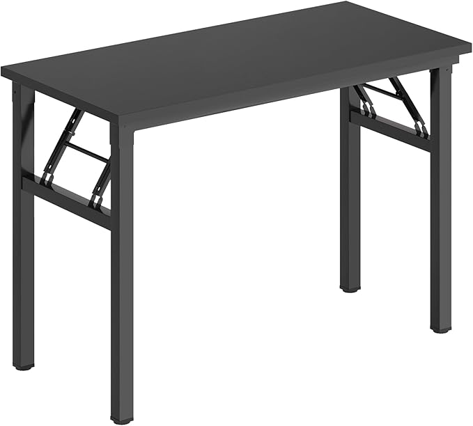 DlandHome 31.5 inches Small Computer Desk for Home Office Folding Table Writing Table for Small Spaces Study Table Laptop Desk No Assembly Required Black DND-AC5CB-8040
