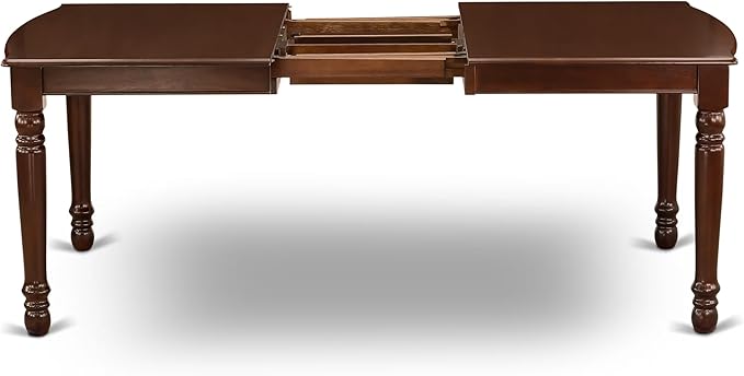 East West Furniture DONO5-MAH-C 5 Piece Dinette Set for 4 Includes a Rectangle Dining Table with Butterfly Leaf and 4 Linen Fabric Dining Room Chairs, 42x78 Inch, Mahogany