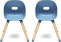 Lalo The Play Chair, Wooden and Non-Toxic Plastic Kids and Toddler Chair - Sturdy Bucket Seat and Easy to Clean Kids Chair with up to 200 lb. Weight Capacity, Set of 2 - Blueberry