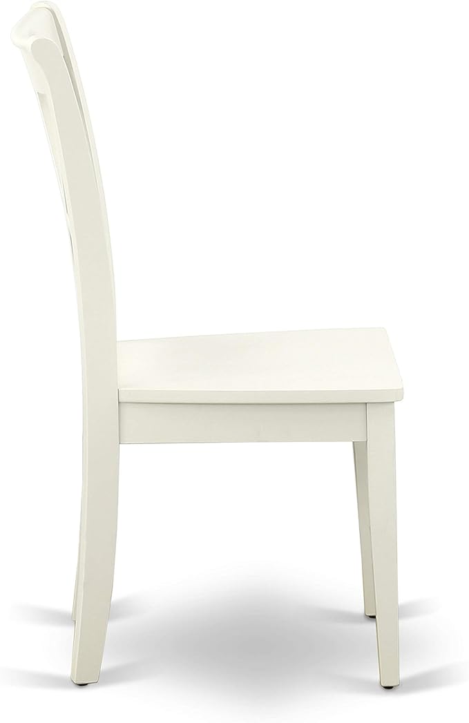 East West Furniture DOCL9-LWH-W 9 Piece Dining Table Set Includes a Rectangle Dinner Table with Butterfly Leaf and 8 Dining Room Chairs, 42x78 Inch, Linen White