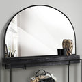 WAMIRRO Big Black Arched Mirror,48"X36"Large Farmhouse Bathroom Mantel Oversized Black Horizontal Wide Mirrors for Entryway/Living Room/Fireplace