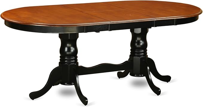 East West Furniture PLAV7-BCH-W 7 Piece Dining Room Furniture Set Consist of an Oval Kitchen Table with Butterfly Leaf and 6 Dining Chairs, 42x78 Inch, Black & Cherry