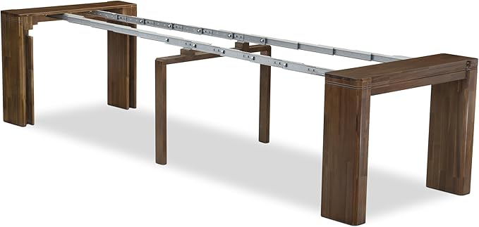 X02DA-2C8-32 6-Pc Dining Table Set includes an Extendable Rectangle Kitchen Table, 1 Coffee Table, 2 Polyester Dining Chairs and 2 Benches, 39x120 Inch, Antique Walnut
