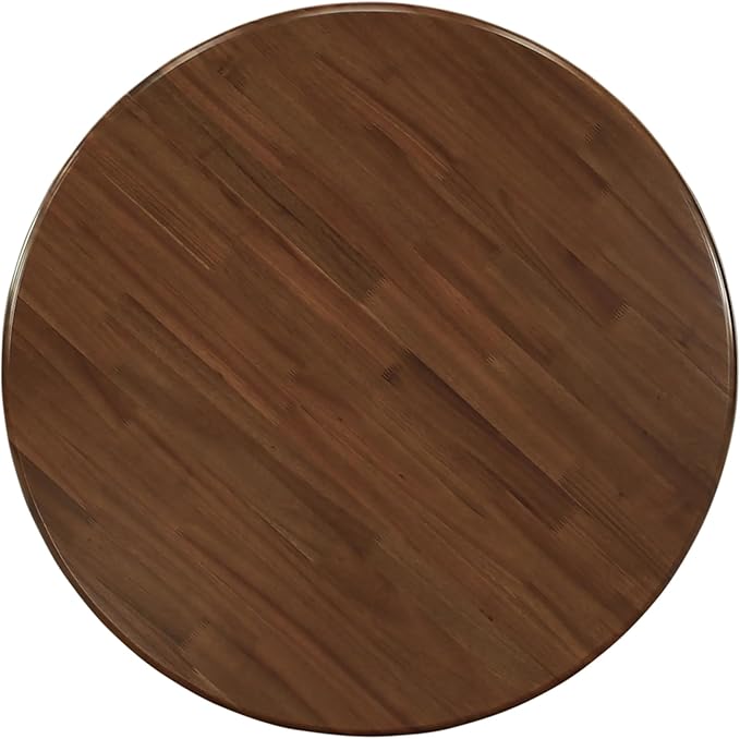 East West Furniture AMSI3-AWA-04 3 Piece Dining Set for Small Spaces Contains a Round Kitchen Table with Pedestal and 2 Light Tan Linen Fabric Parson Chairs, 36x36 Inch, Walnut