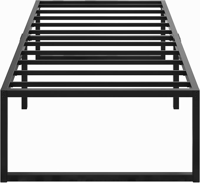 18 Inch Twin Bed Frames Heavy Duty Metal Twin Platform Bed Frame No Box Spring Needed, Noise Free, Easy Assembly, Black