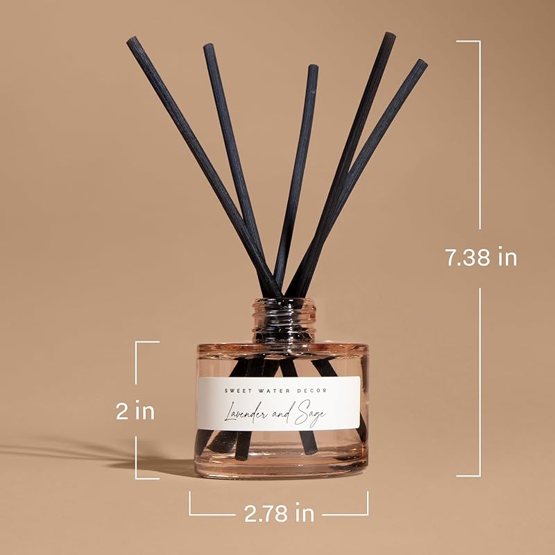 Sweet Water Decor Island Air Reed Diffuser – Room Decor Aesthetic with Long-Lasting Premium Fragrance of Tropical Fruits, Sugared Oranges, Lemons, Limes for 4 Months – Ideal for Home Decor