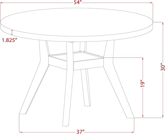 I58-0N-TP - A Wood Kitchen Table with a Round Tabletop and Stylish Pedestal, Antique Walnut Finish.