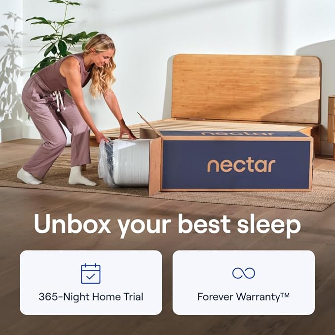 Nectar Luxe 14” King Mattress - Medium Firm - Contouring Memory Foam - Cooling Upgrade - 3” Pressure Relief Layer - Responsive Support - Mattress in a Box - 365-Night Trial & Forever Warranty
