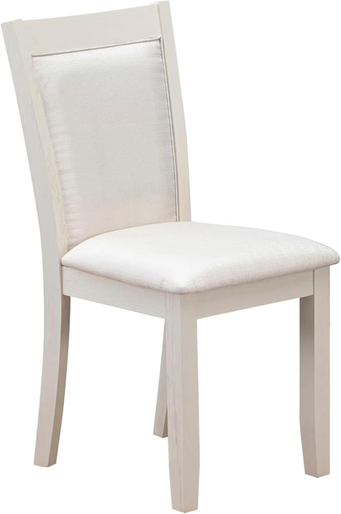 East West Furniture V077MZ001-6 6 Piece Dinette Set Contains a Rectangle Dining Room Table with V-Legs and 4 Cream Linen Fabric Parson Chairs with a Bench, 40x72 Inch, Multi-Color